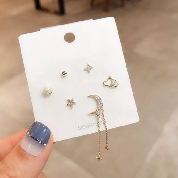 🍒 925 Night Sky Earring Set - Picture 2 of 6